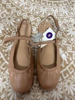 a new day Tan Slingback Ballet Flats
